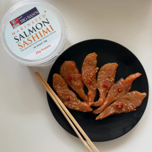 Fresh Marinated Salmon Sashimi (Ginger & Sesame) - 100g (5-7 pieces)