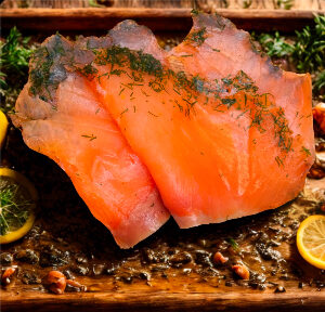 Fresh Salmon Gravlax (Cured Salmon with Dill)