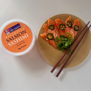 Marinated Fresh Salmon Sashimi (Yuzu & Jalapeno) - 100g (5-7 pieces)