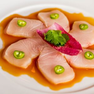 Marinated Hamachi Sashimi (Yuzu & Jalapeno) - 100g (10- 12 pieces)