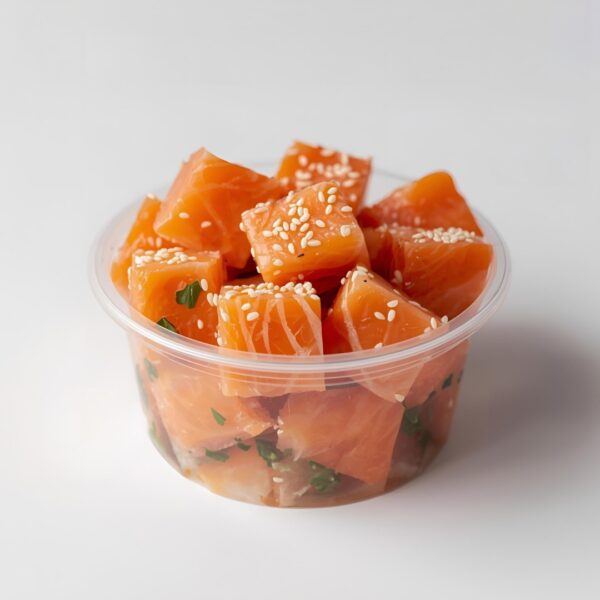 Marinated Fresh Salmon Poke Cubes - 100g - Image 2