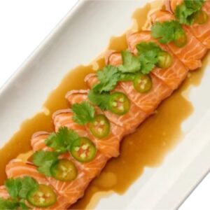 Marinated Fresh Salmon Sashimi (Yuzu & Jalapeno) - 100g (5-7 pieces)